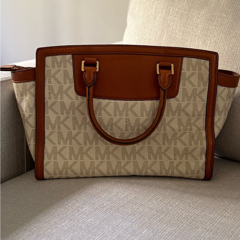 Michael Kors Tan and Brown Satchel - Picture 2 of 8